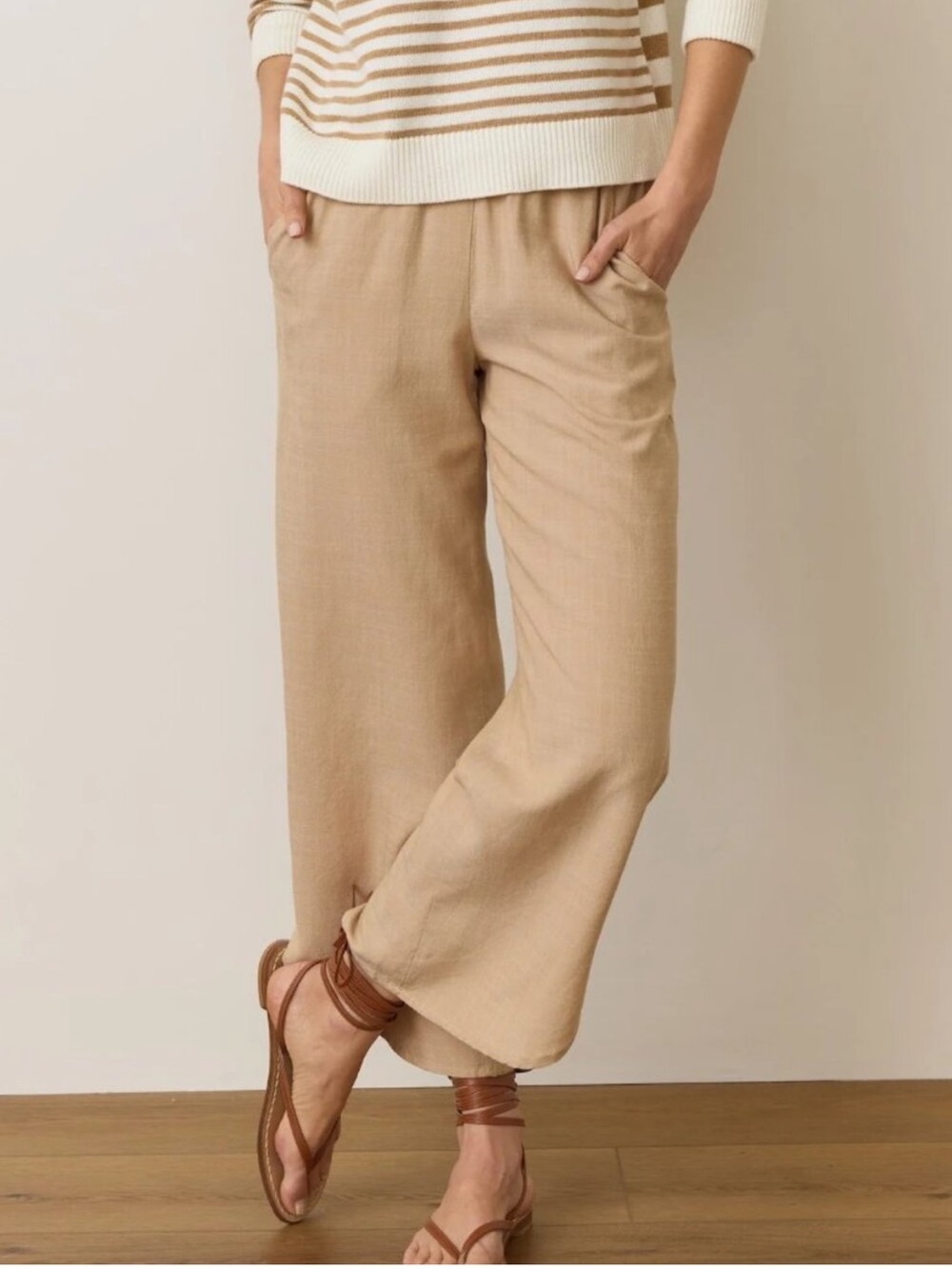 Marine Layer - Allison Linen Trouser - Wide-Leg Pants — Size Small